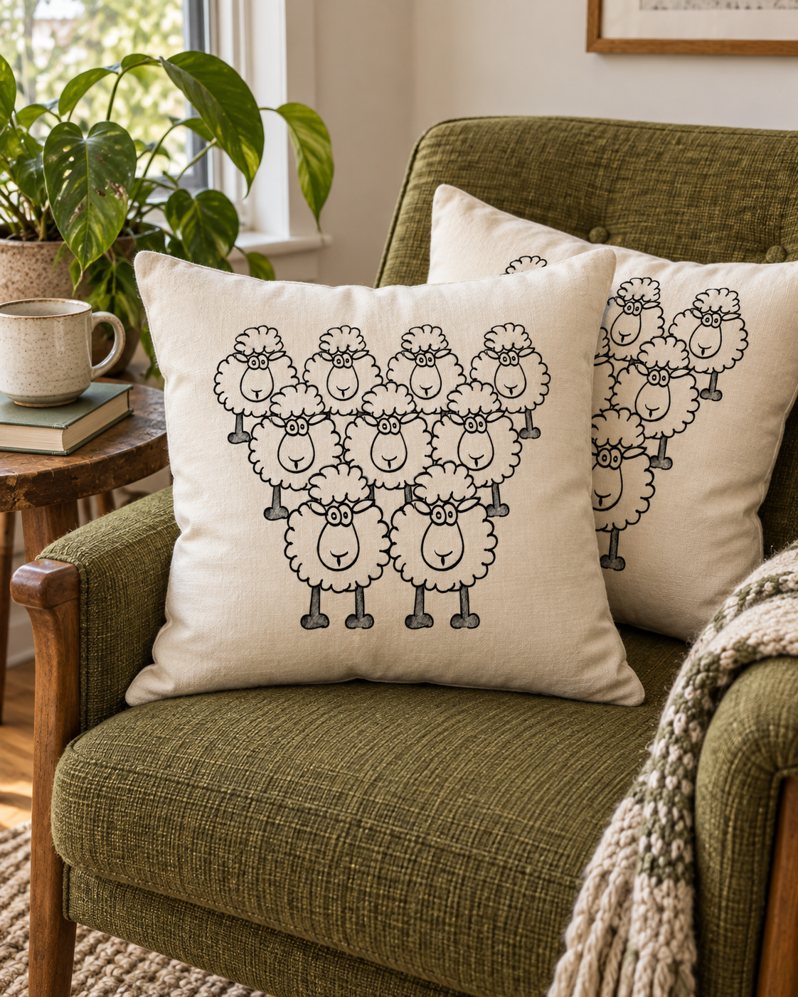 Flock of Sheep themed Premium Pillow Case