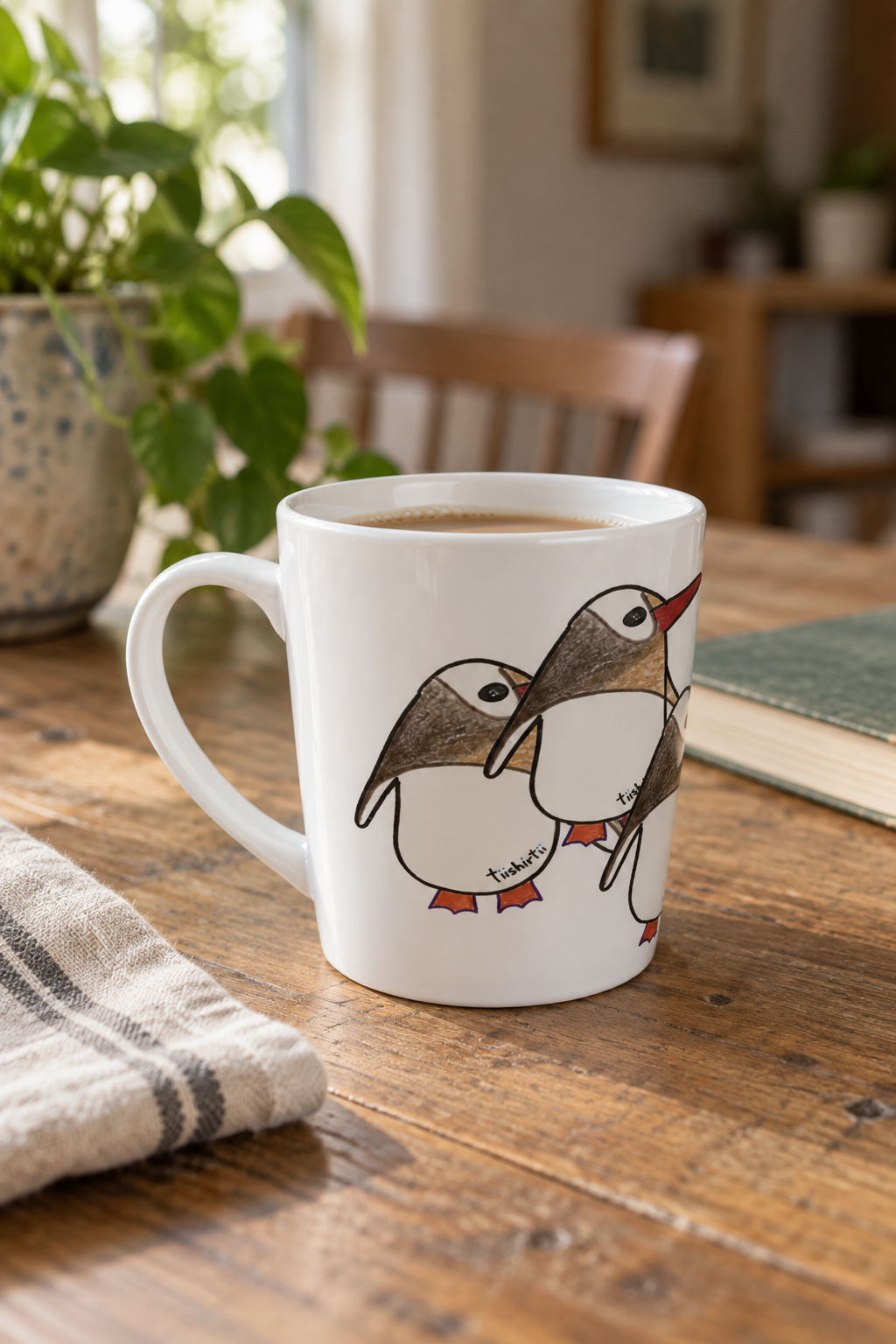 Penguin colony Latte mug